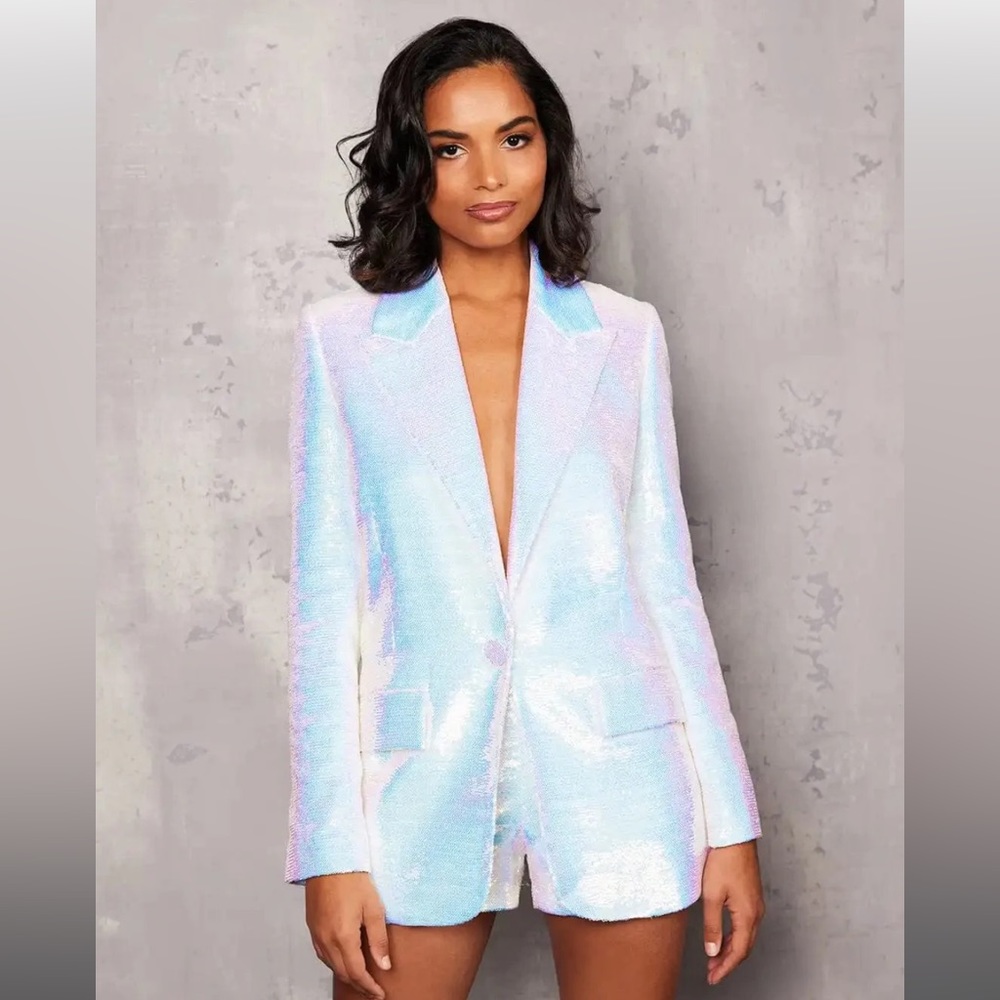 NWT - Nadine Merabi Karla White Blazer & Shorts Set - Size S/M